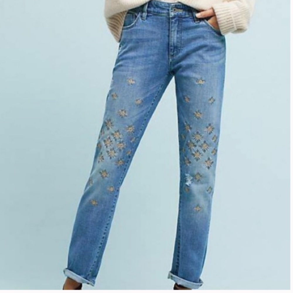 Anthropologie Pilcro embroidered jeans
